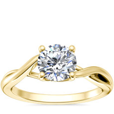 NEW Twist Solitaire Plus Diamond Engagement Ring in 14k Yellow Gold